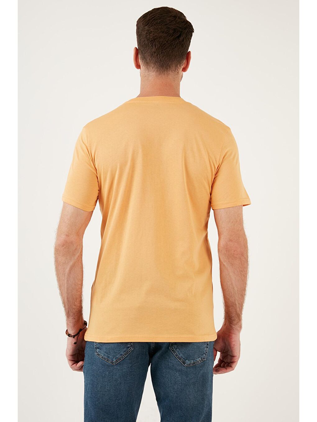 Buratti Hardal Sarı Pamuklu Regular Fit Bisiklet Yaka Basic T Shirt 59020201 - 4