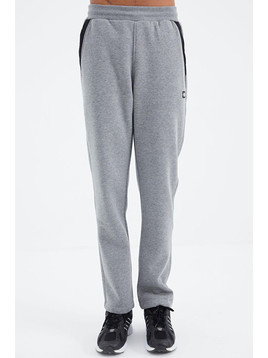 Gri Melanj Bağcıklı Cep Detaylı Rahat Kalıp Erkek Eşofman Alt - 82102