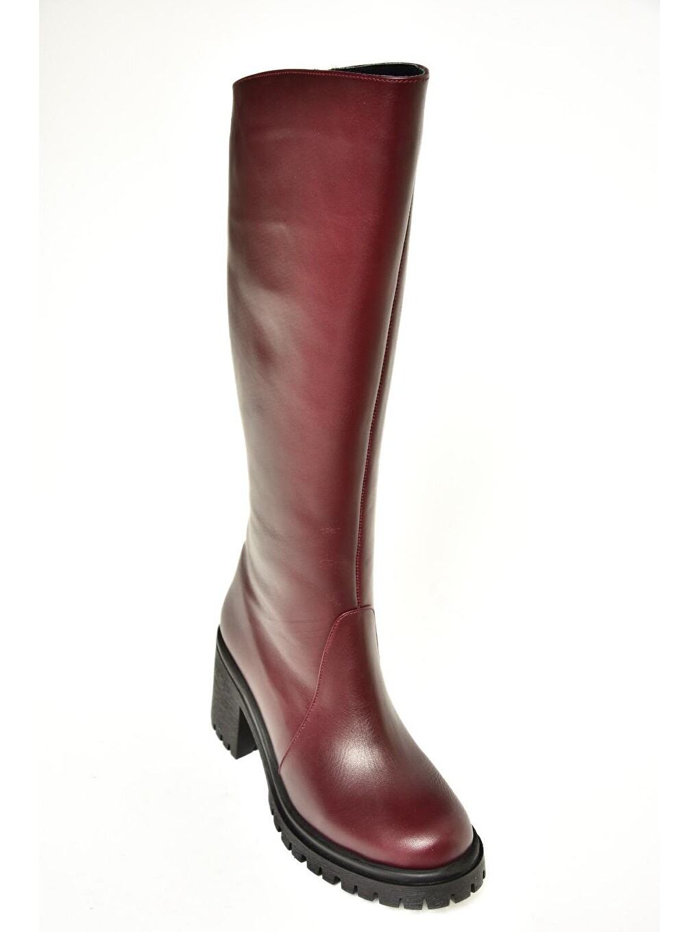 R6540477 Bordo Hakiki Deri Kadın Çizme-2