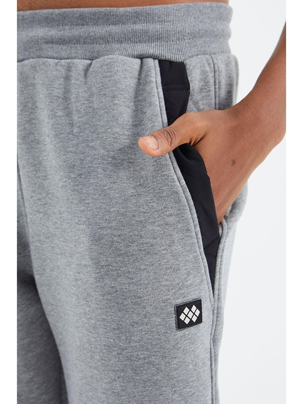 Gri Melanj Bağcıklı Cep Detaylı Rahat Kalıp Erkek Eşofman Alt - 82102-2