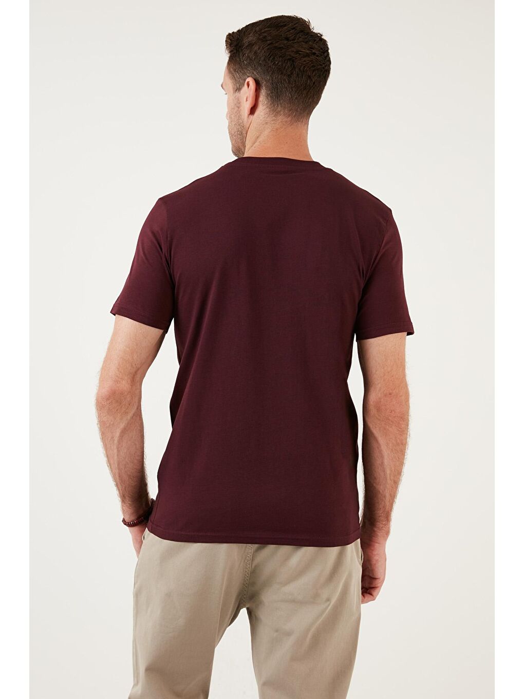 Buratti Koyu Bordo Pamuklu Regular Fit Bisiklet Yaka Basic T Shirt 59020201 - 4