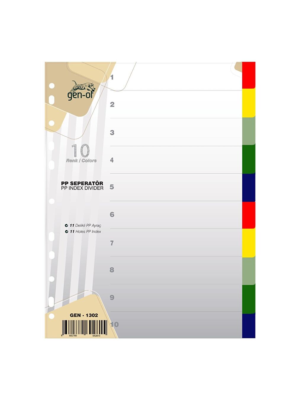 Ayraç Seperatör 10 Renk (GEN-1302)