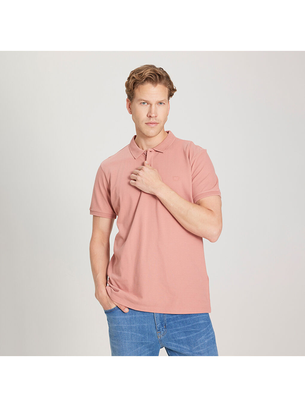 Erkek Pembe Polo Tişört-2