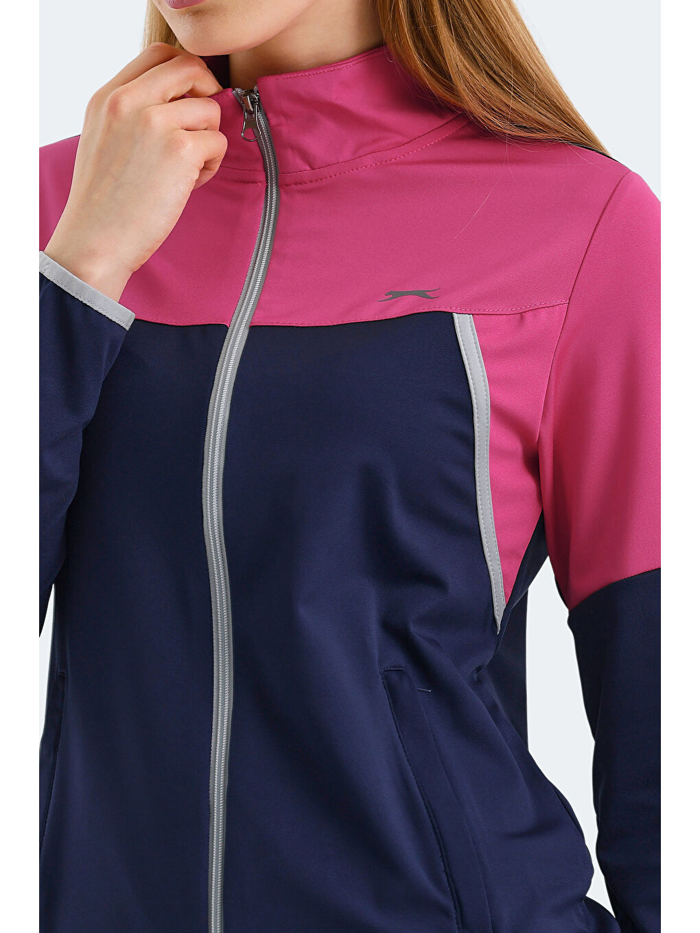 ROCKSTAR Kadın Fermuarlı Dik Yaka Cepli Lacivert Eşofman Takımı-3