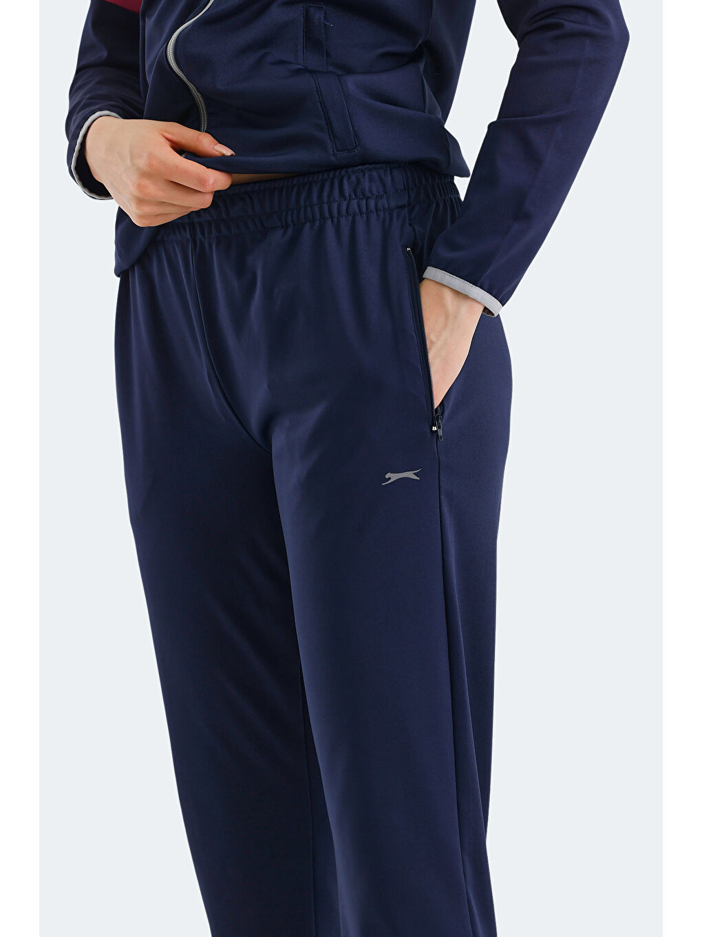 ROCKSTAR Kadın Fermuarlı Dik Yaka Cepli Lacivert Eşofman Takımı-4