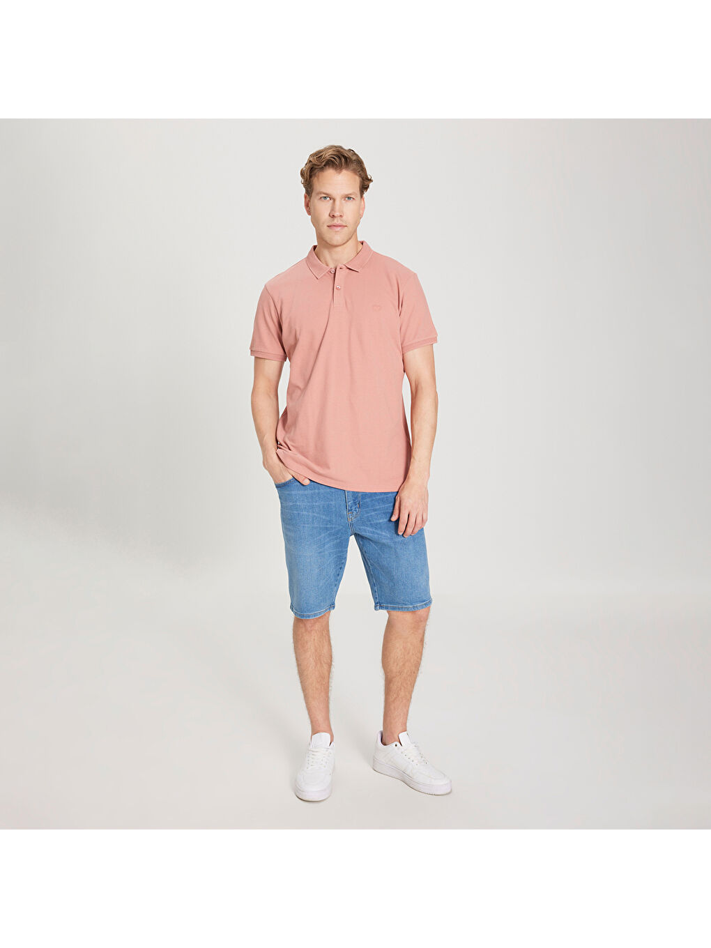 Erkek Pembe Polo Tişört-4