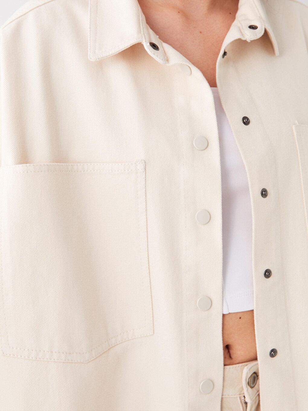 Bej Beige Cep Detaylı Shacket Bg02S-2