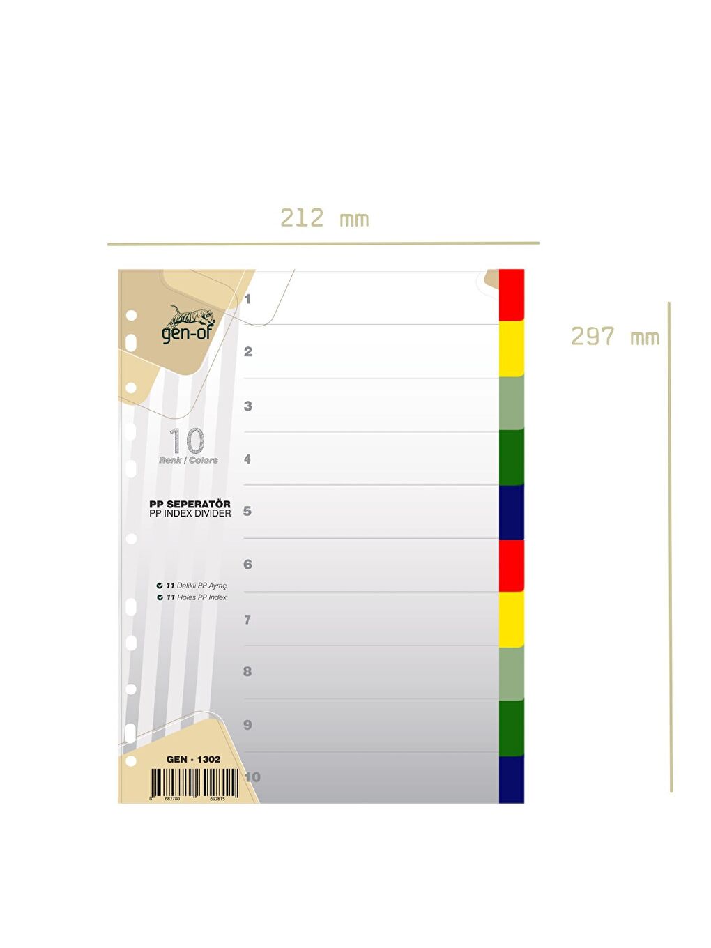 Ayraç Seperatör 10 Renk (GEN-1302)-2