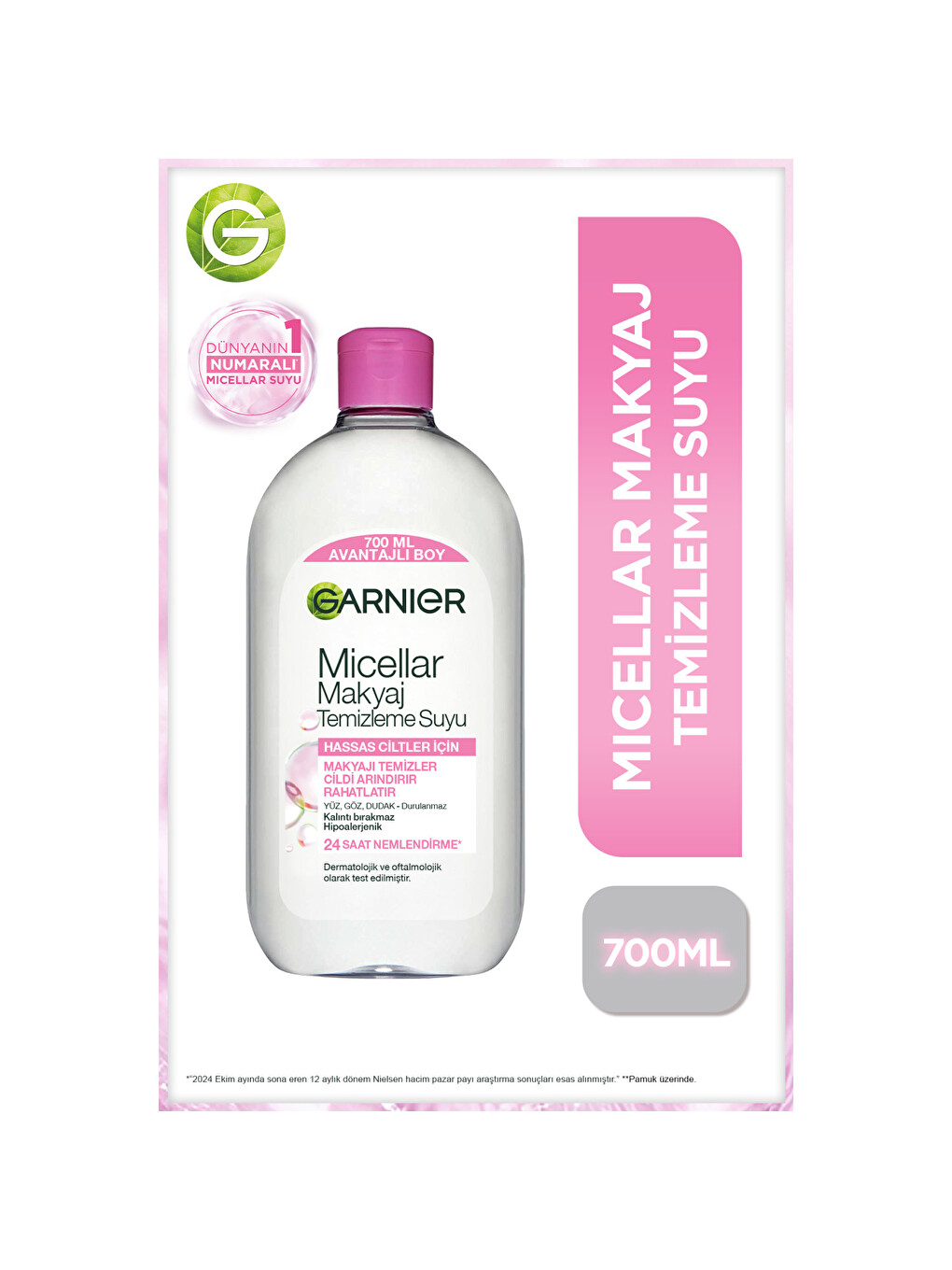 Micellar Makyaj Temizleme Suyu 700ml, 24 Saat Nemlendirme, Hassas Ciltler İçin, Vegan & Crue-3