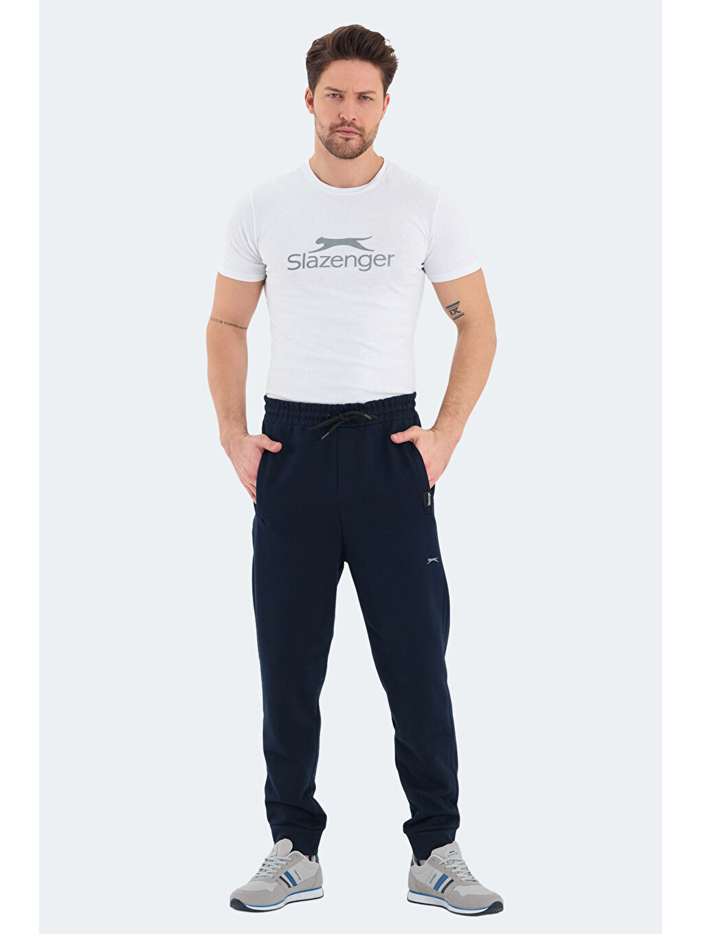 NAVDEEP  Erkek %100 Pamuk Jogger Eşofman Altı Lacivert-3