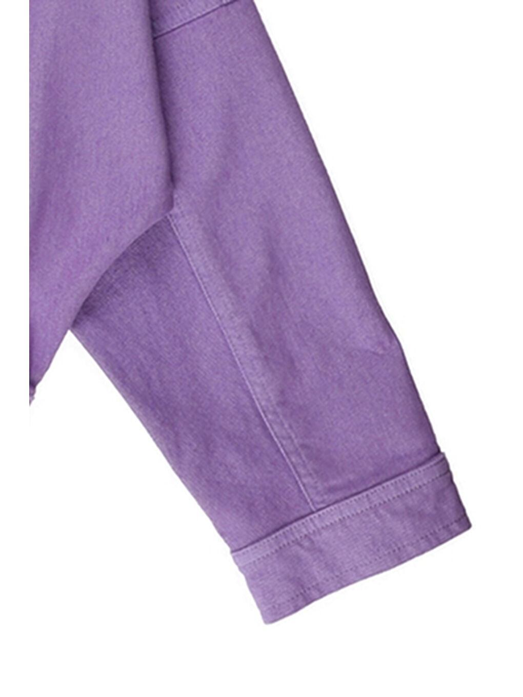 Kız Çocuk Kontrast Düğme Detaylı Mor Jean Ceket-6