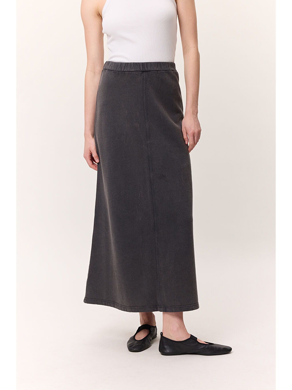 Yıkama Efektli Çan Etek Antrasit-3