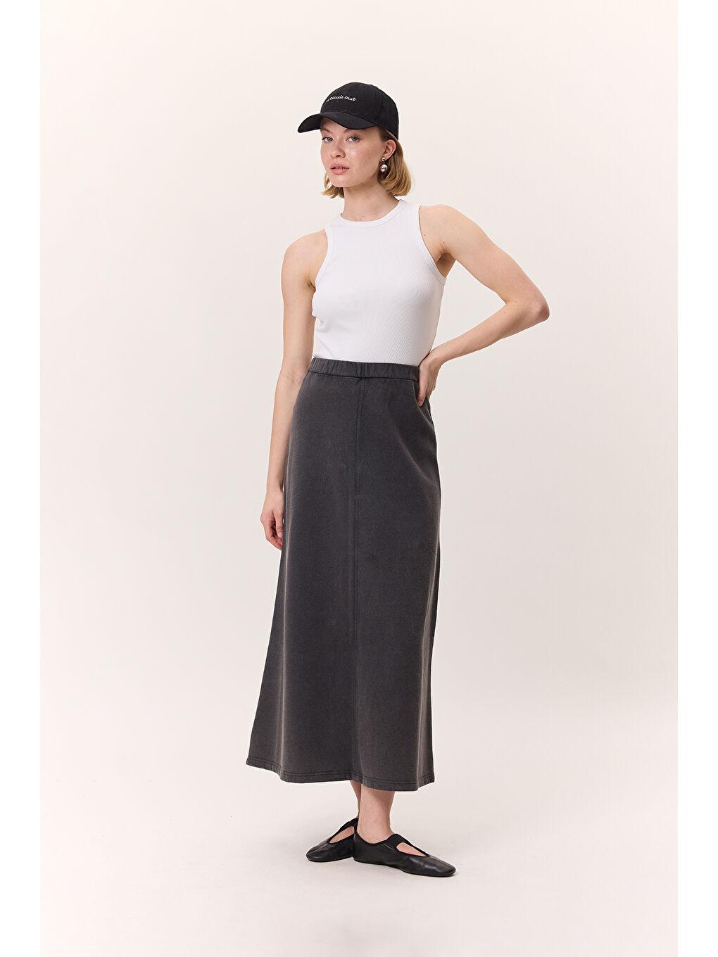 Yıkama Efektli Çan Etek Antrasit-4