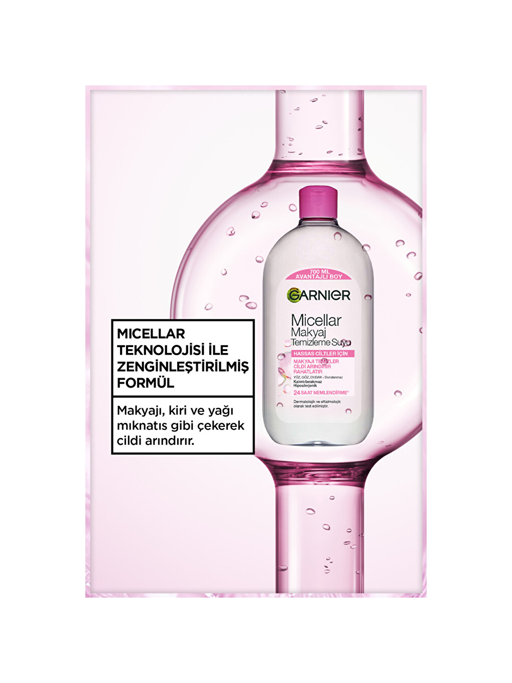Micellar Makyaj Temizleme Suyu 700ml, 24 Saat Nemlendirme, Hassas Ciltler İçin, Vegan & Crue-9