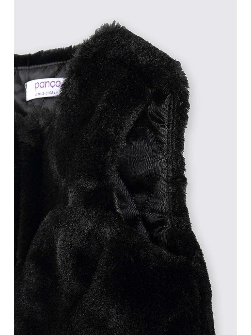 Kız Bebek Pelüş Siyah Yelek-2