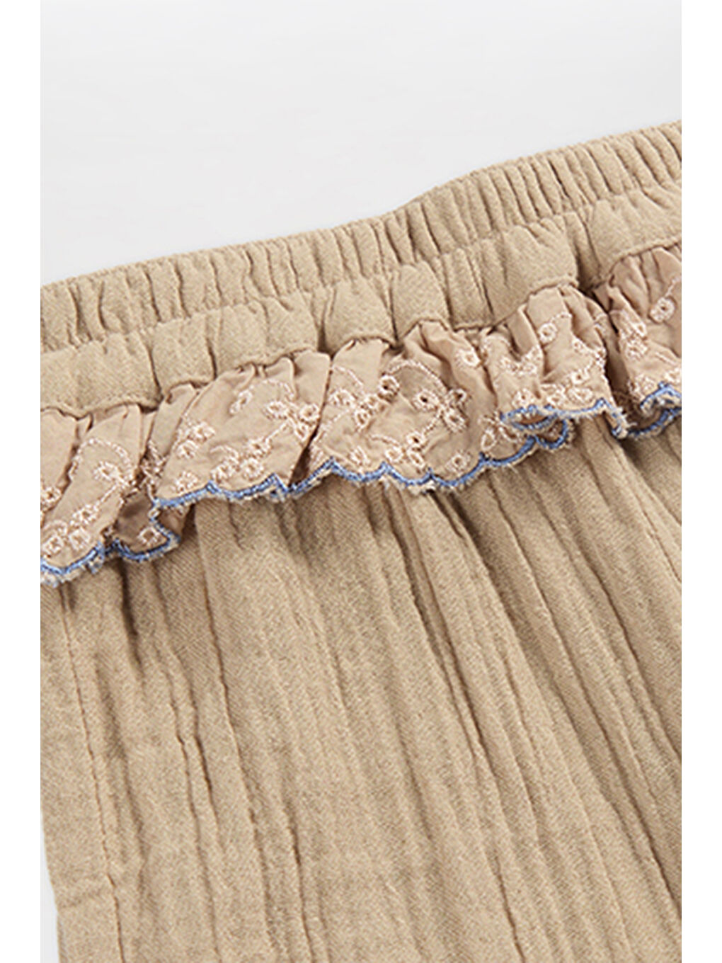 Kız Bebek Dantel Detaylı Bej Pantolon