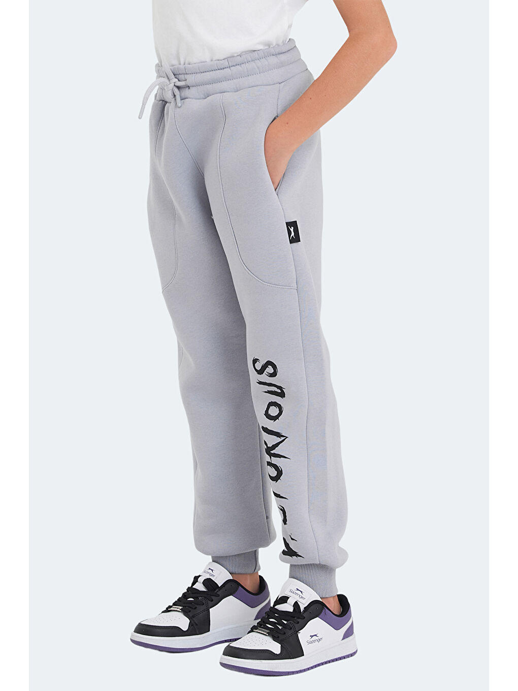 LANEY Unisex Çocuk Cepli Taş Gri Eşofman Altı