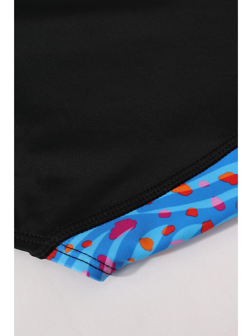 Spl RacerBlk Jn43 Kız Çocuk Mayo Siyah / Turkuaz-2