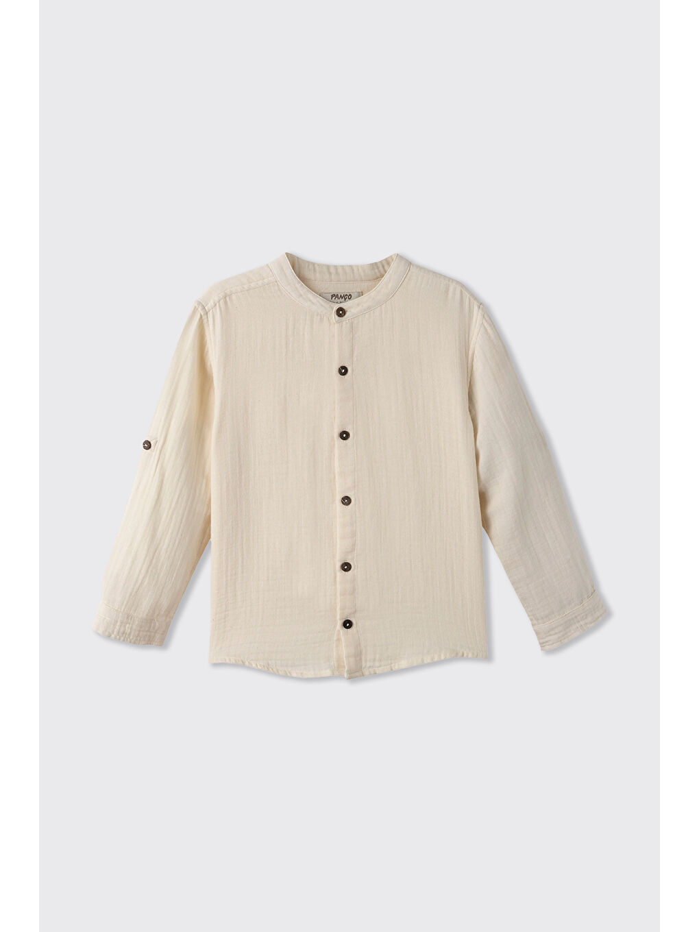 Erkek Çocuk Uzun Kollu Hakim Yaka Müslin Bej Gömlek