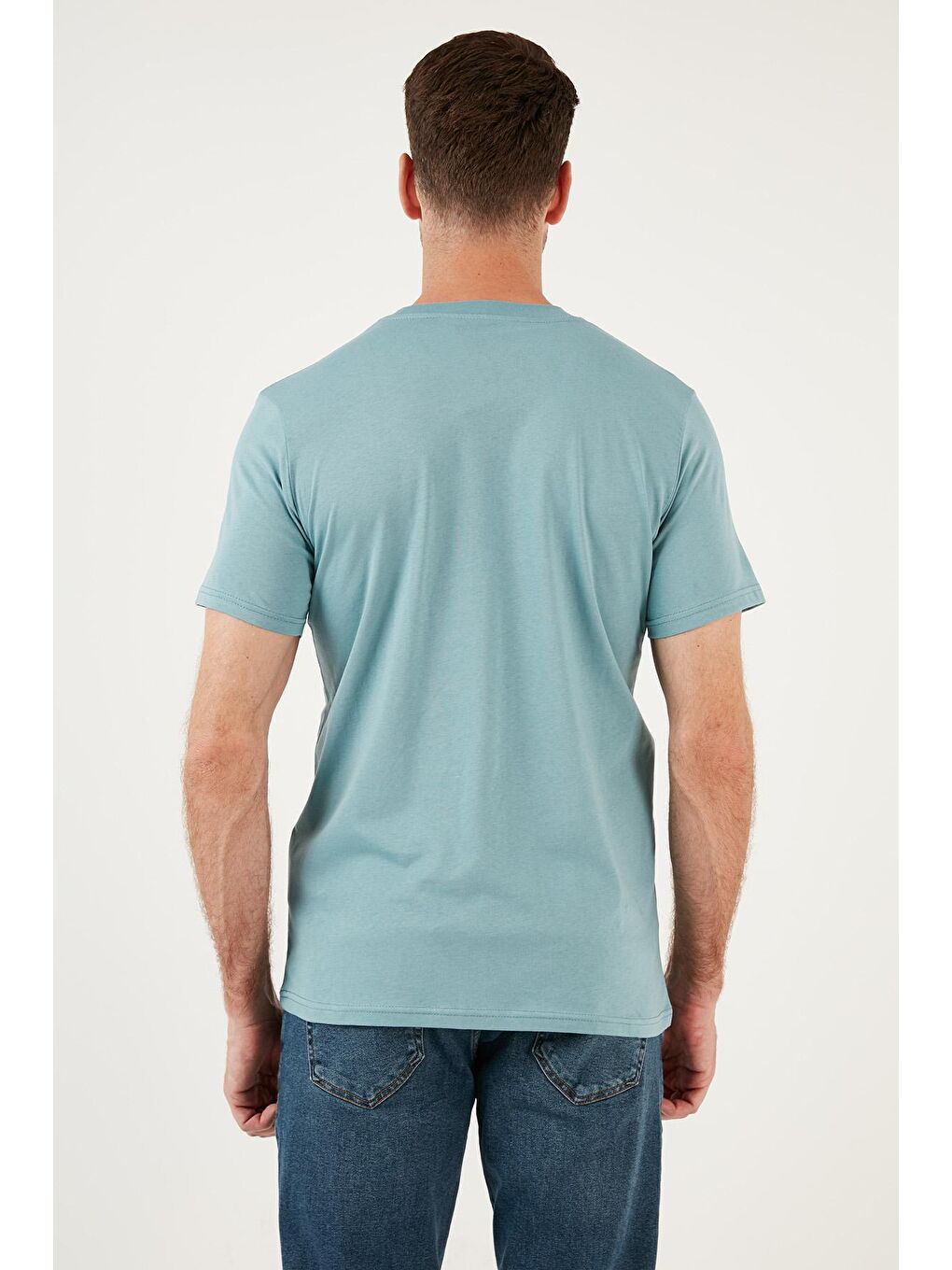 Buratti Mavi Pamuklu Regular Fit Bisiklet Yaka Basic T Shirt 59020201 - 4