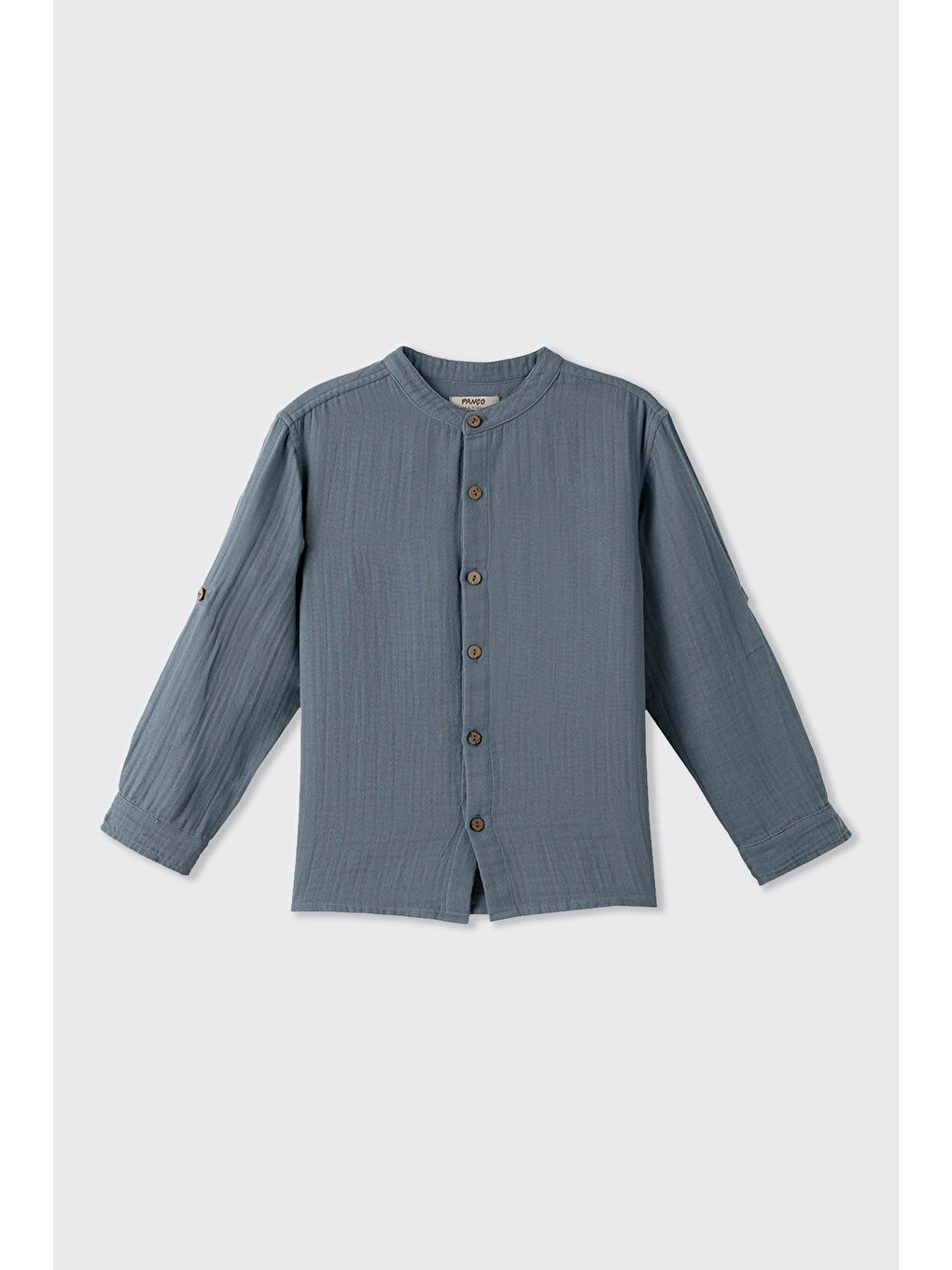İndigo Erkek Çocuk Uzun Kollu Hakim Yakalı Müslin Çivit Mavisi Gömlek