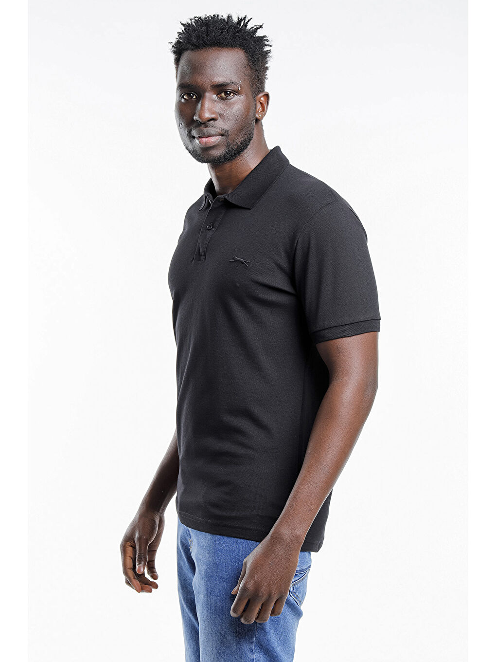 SALVATOR Erkek %100 Pamuk Tişört Siyah-1