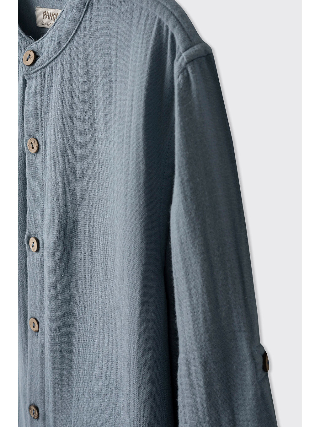 İndigo Erkek Çocuk Uzun Kollu Hakim Yakalı Müslin Çivit Mavisi Gömlek-3