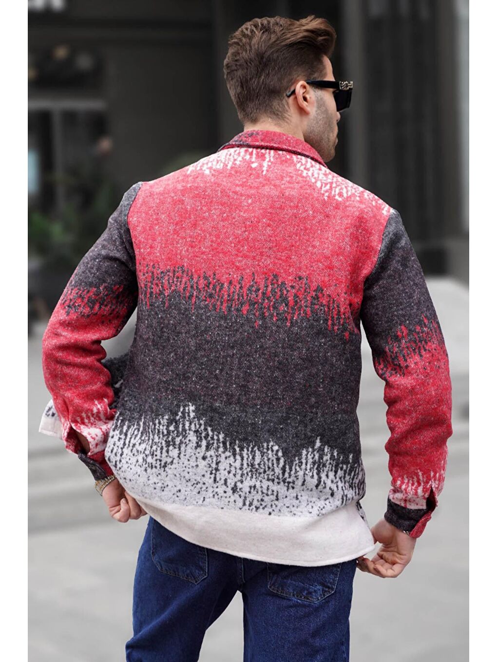 Kırmızı Degrade Erkek Oduncu Gömlek 5579-1