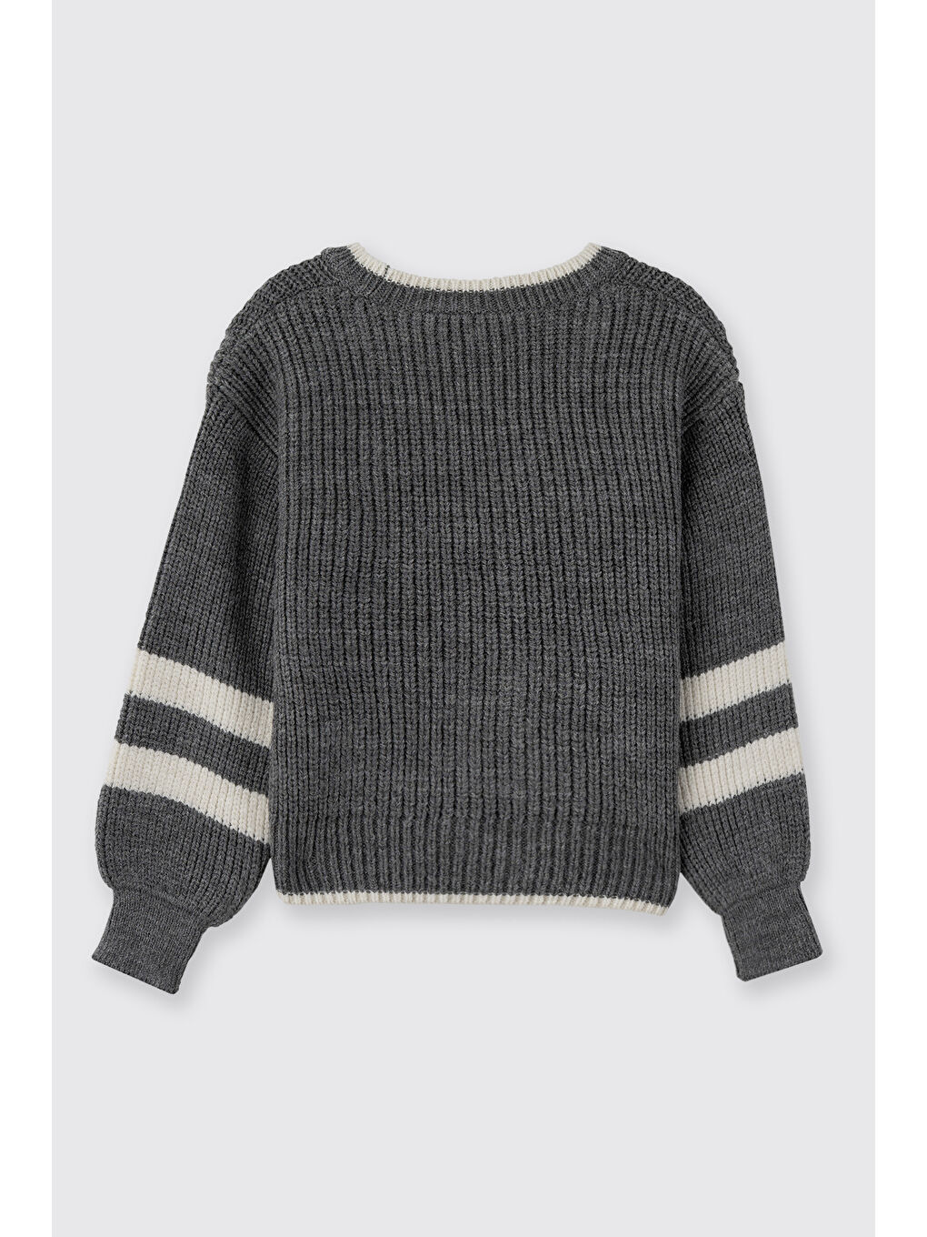 Kız Bebek Aplike Detaylı Triko Antrasit Hırka-1