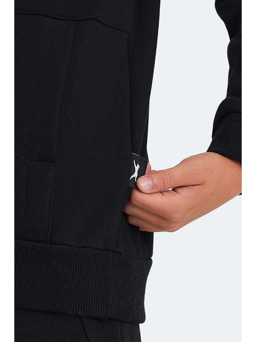 LEXUS Unisex Çocuk Kapüşonlu Cepli Siyah Sweatshirt-4