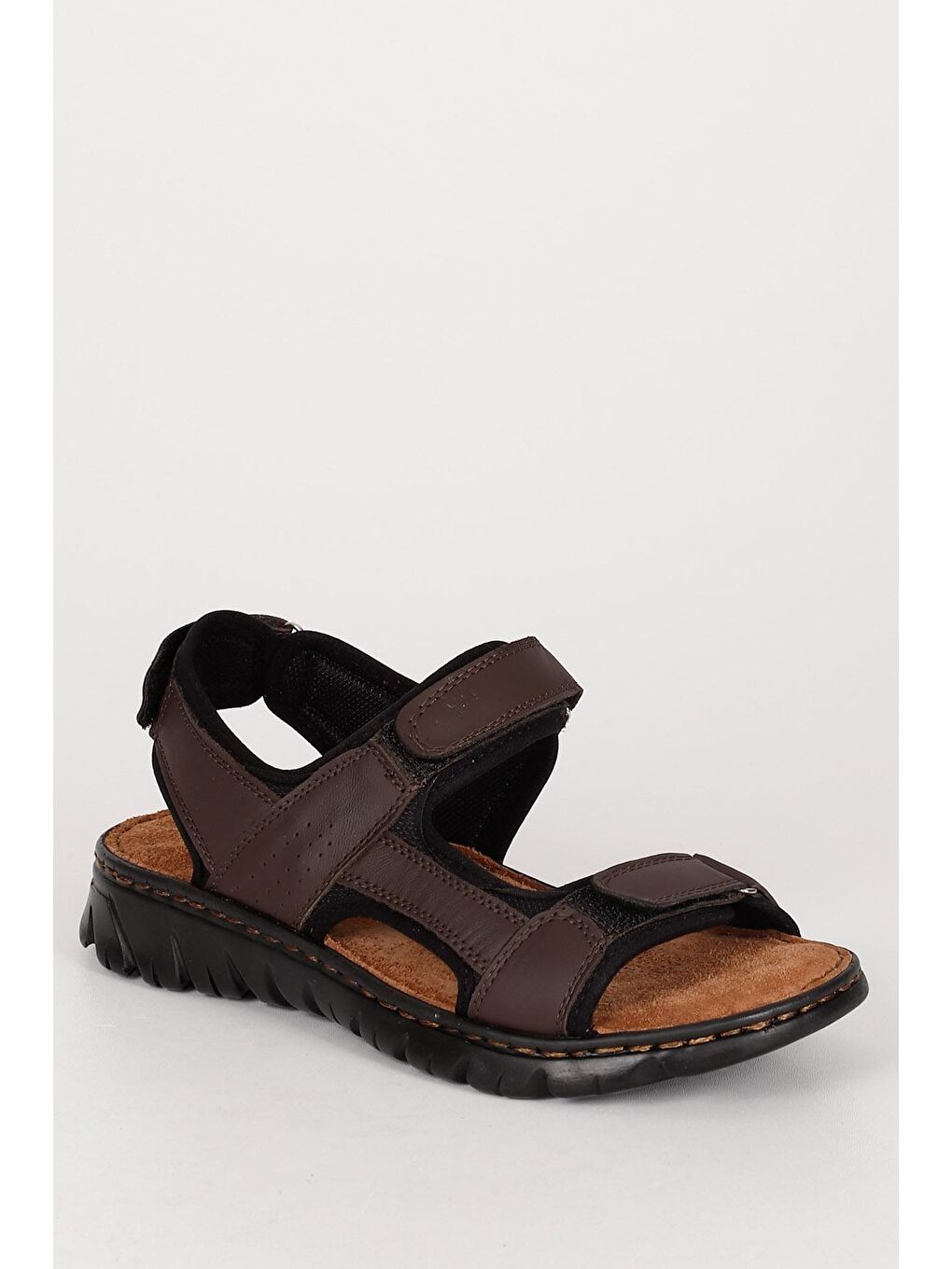 Kahverengi Hakiki Deri Erkek Sandalet 42666-4