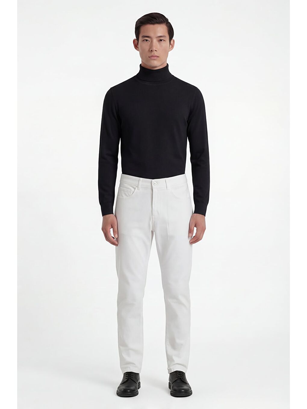Giotelli Erkek Beyaz Normal Kesim Regular Fit Pamuklu Elastanlı Chino Pantolon-1