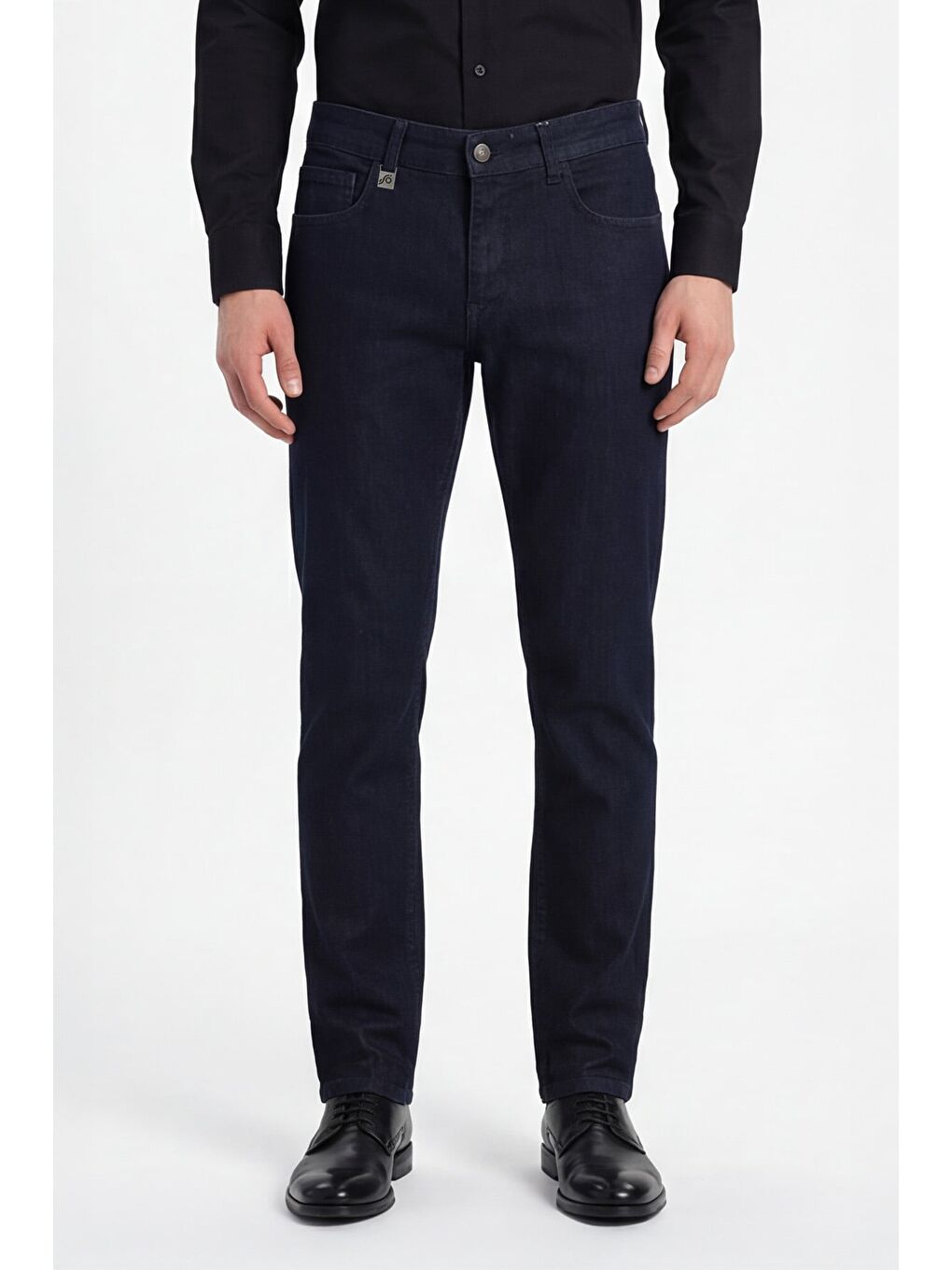 Erkek Lacivert Normal Kesim Regular Fit Beş Cep Normal Bel Denim Pantolon