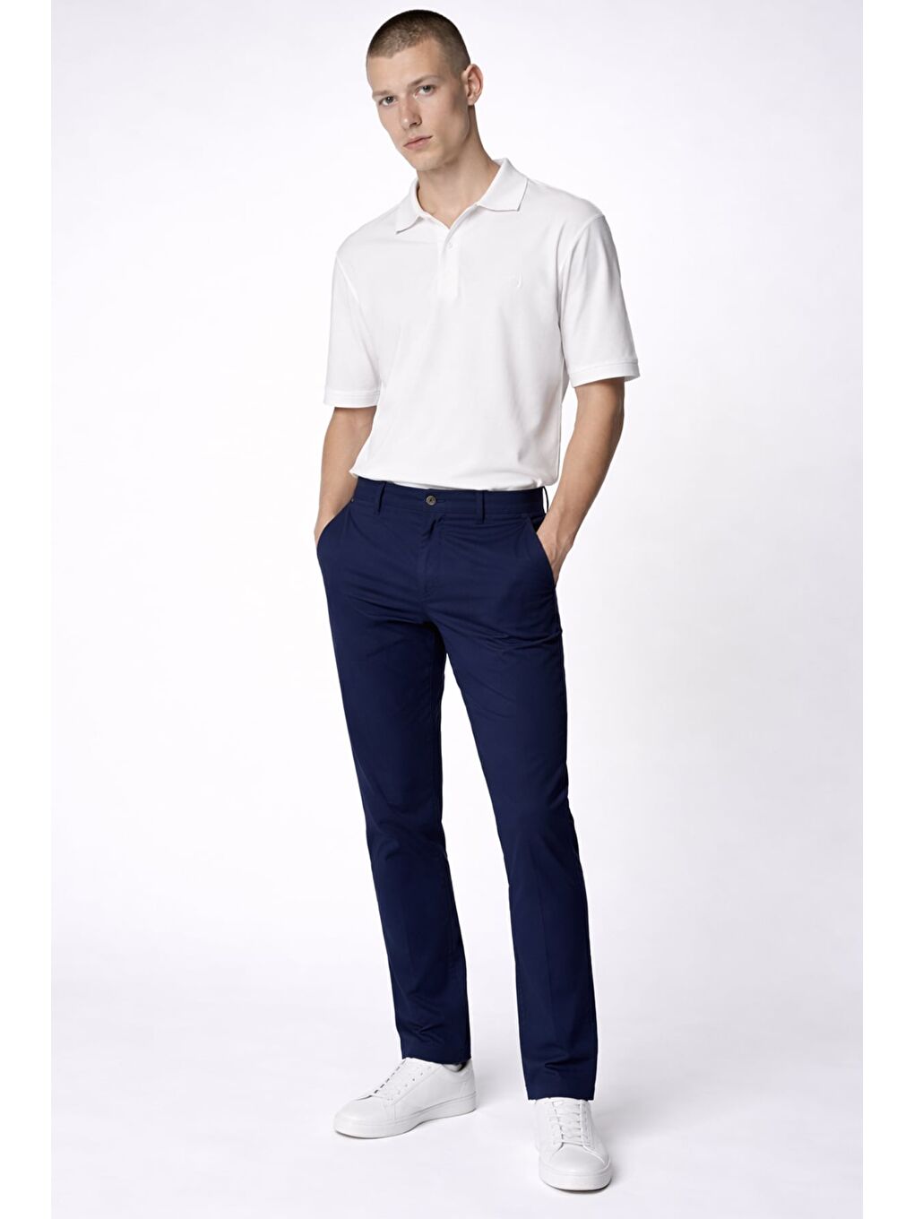 Giotelli Erkek Lacivert Dar Kesim Slim Fit Dokuma Beş Cep Normal Bel Pantolon-1