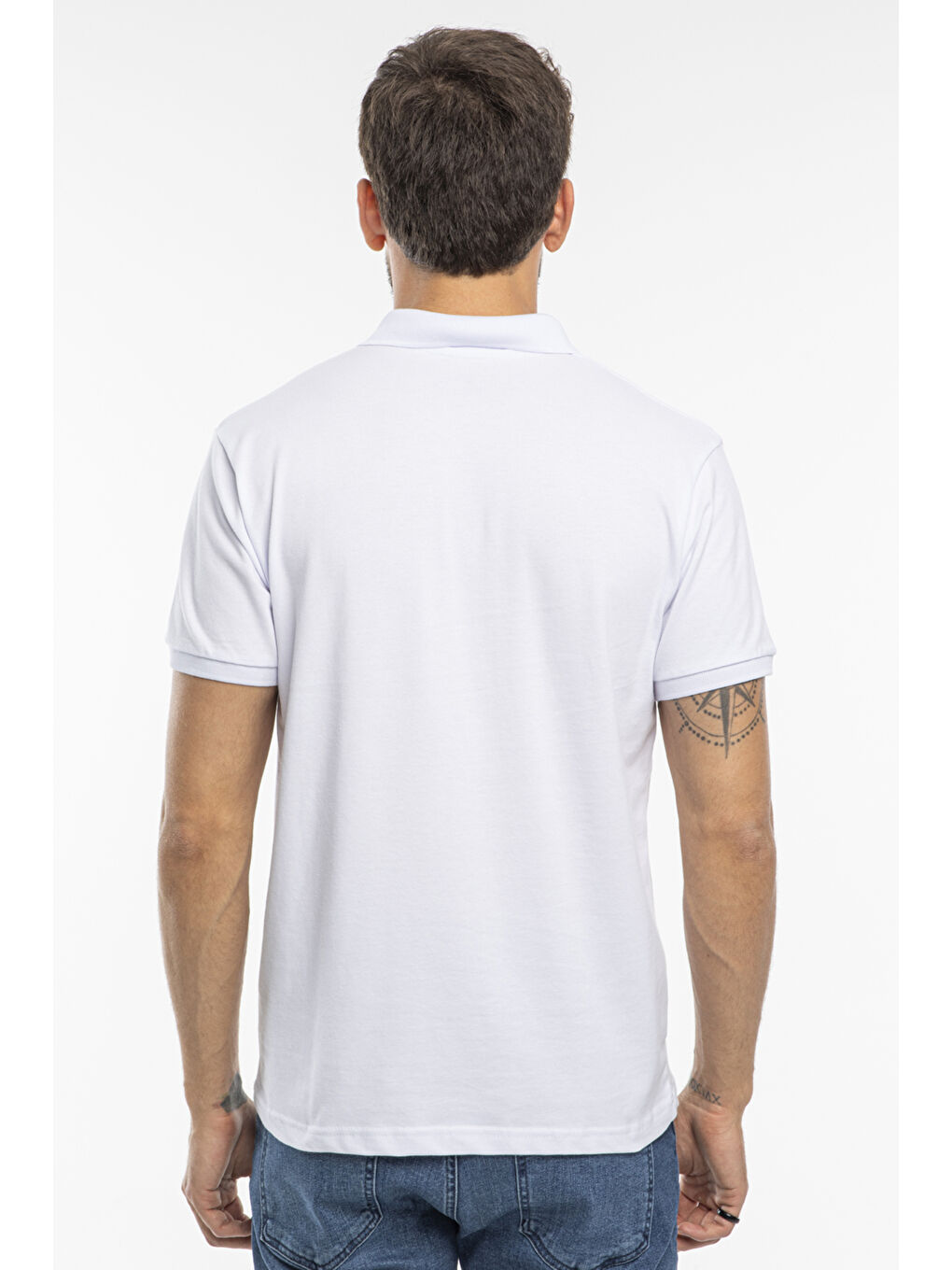 SALVATOR Erkek %100 Pamuk Tişört Beyaz-2