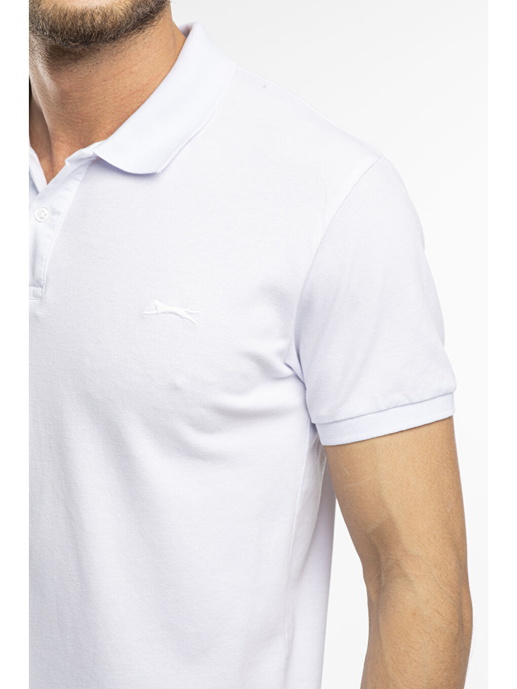 SALVATOR Erkek %100 Pamuk Tişört Beyaz-4