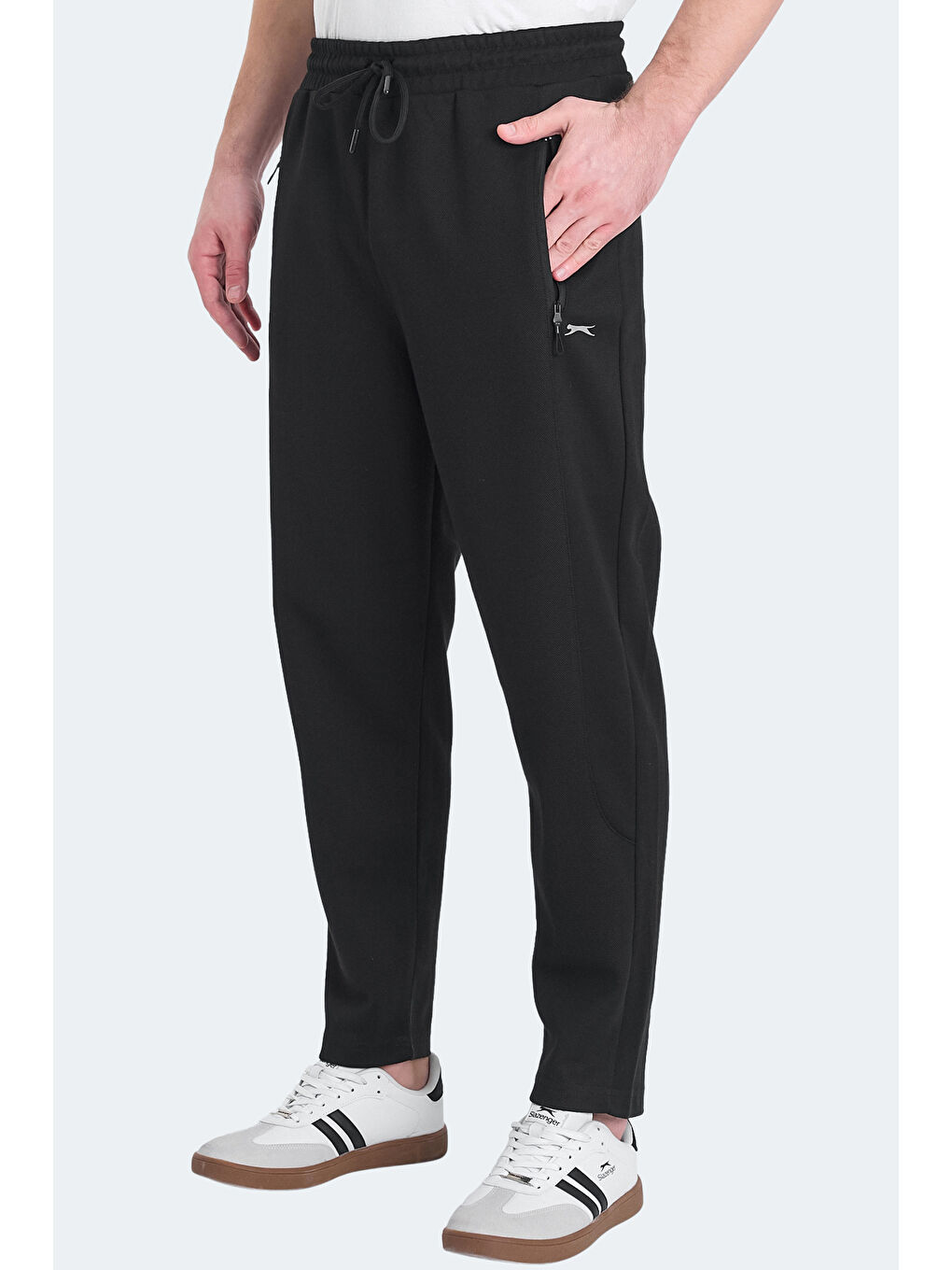 KALINA IN Erkek Fermuar Cepli Siyah Eşofman Altı