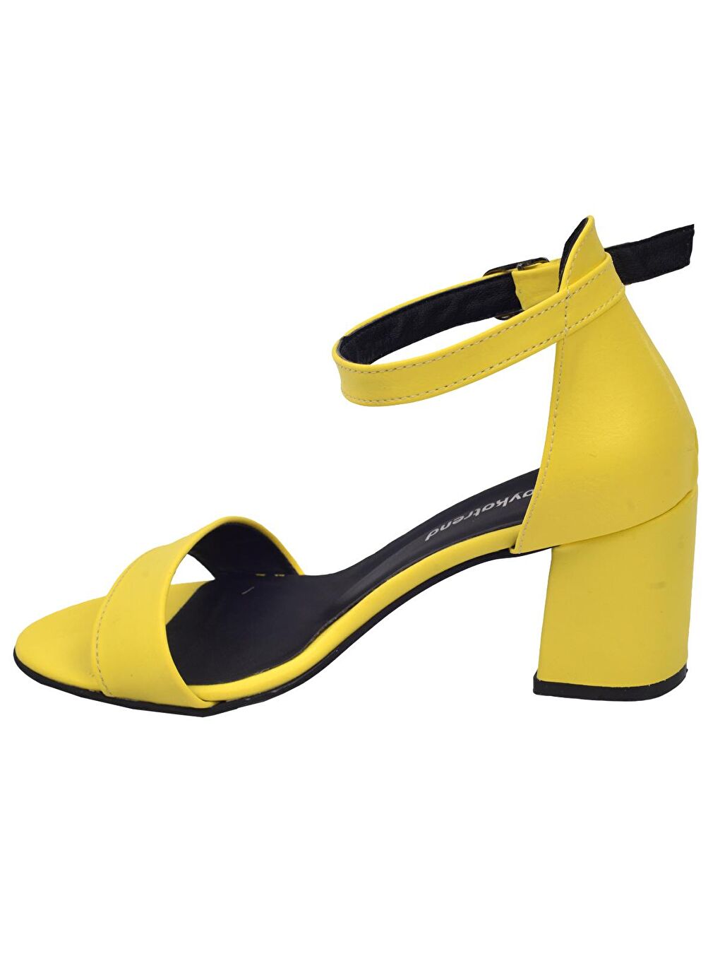 Sarı 2013-05 Cilt 7 Cm Topuklu Kadın Sandalet Ayakkabı-3