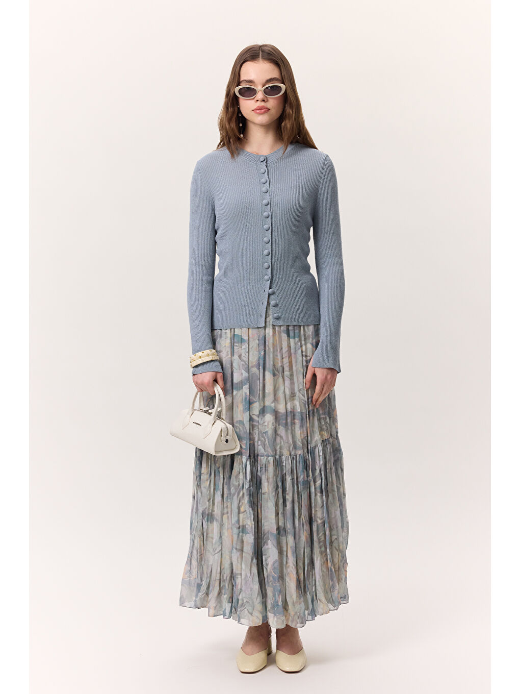 Desenli Crush Piliseli Etek Sophıa Mavi-2