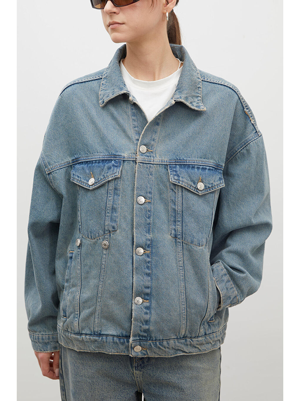 1975 Denim Ceket Koyu Mavi-4