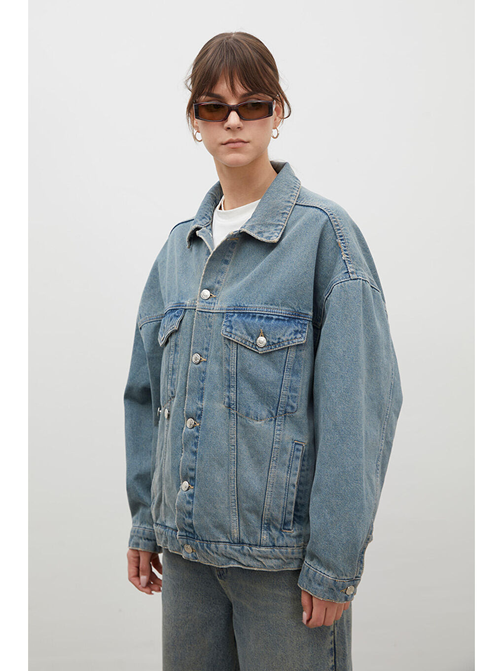 1975 Denim Ceket Koyu Mavi-5