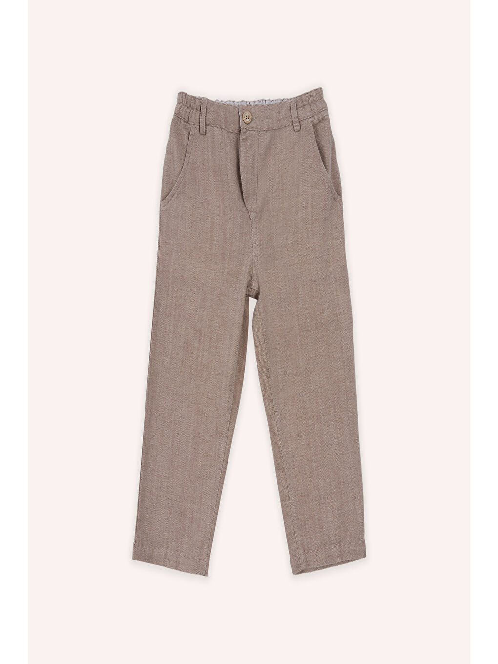 Kahverengi Erkek Bebek Kahve Beli Lastikli Pantolon