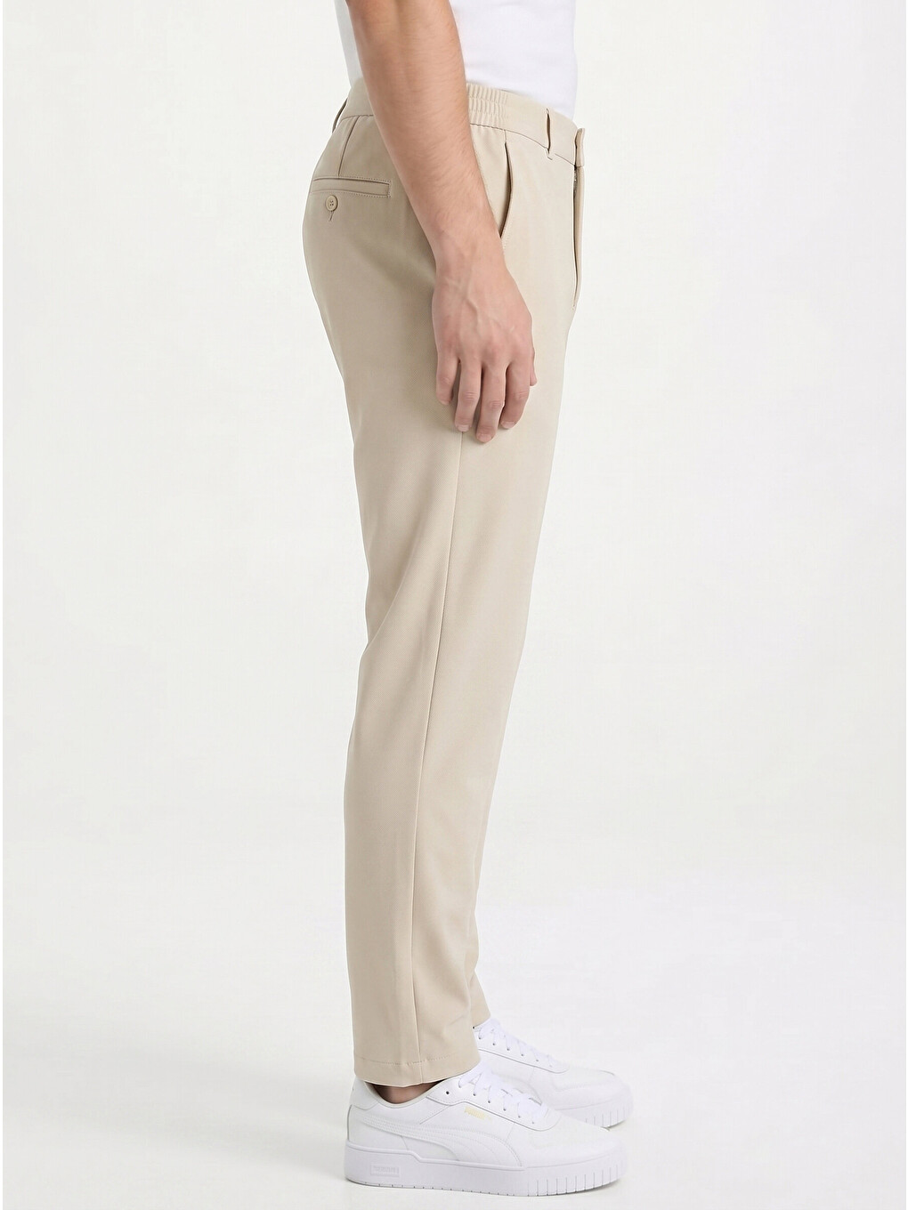 Spor Klasik Bej Kolay Ütülenebilir Easy Iron Erkek Pantolon-2