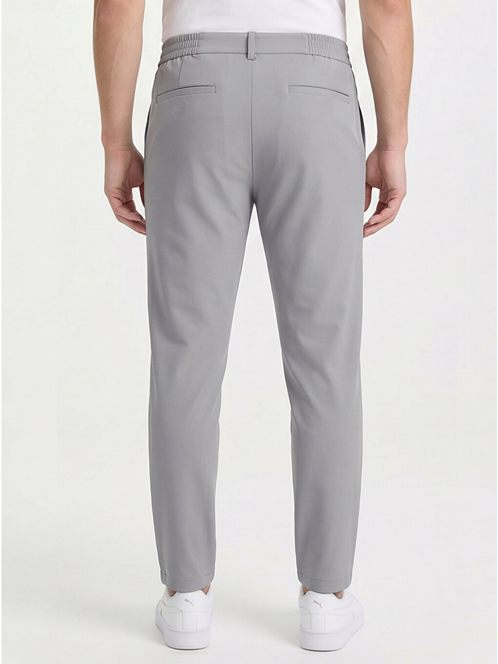 Spor Klasik Gri Kolay Ütülenebilir Easy Iron Erkek Pantolon-2