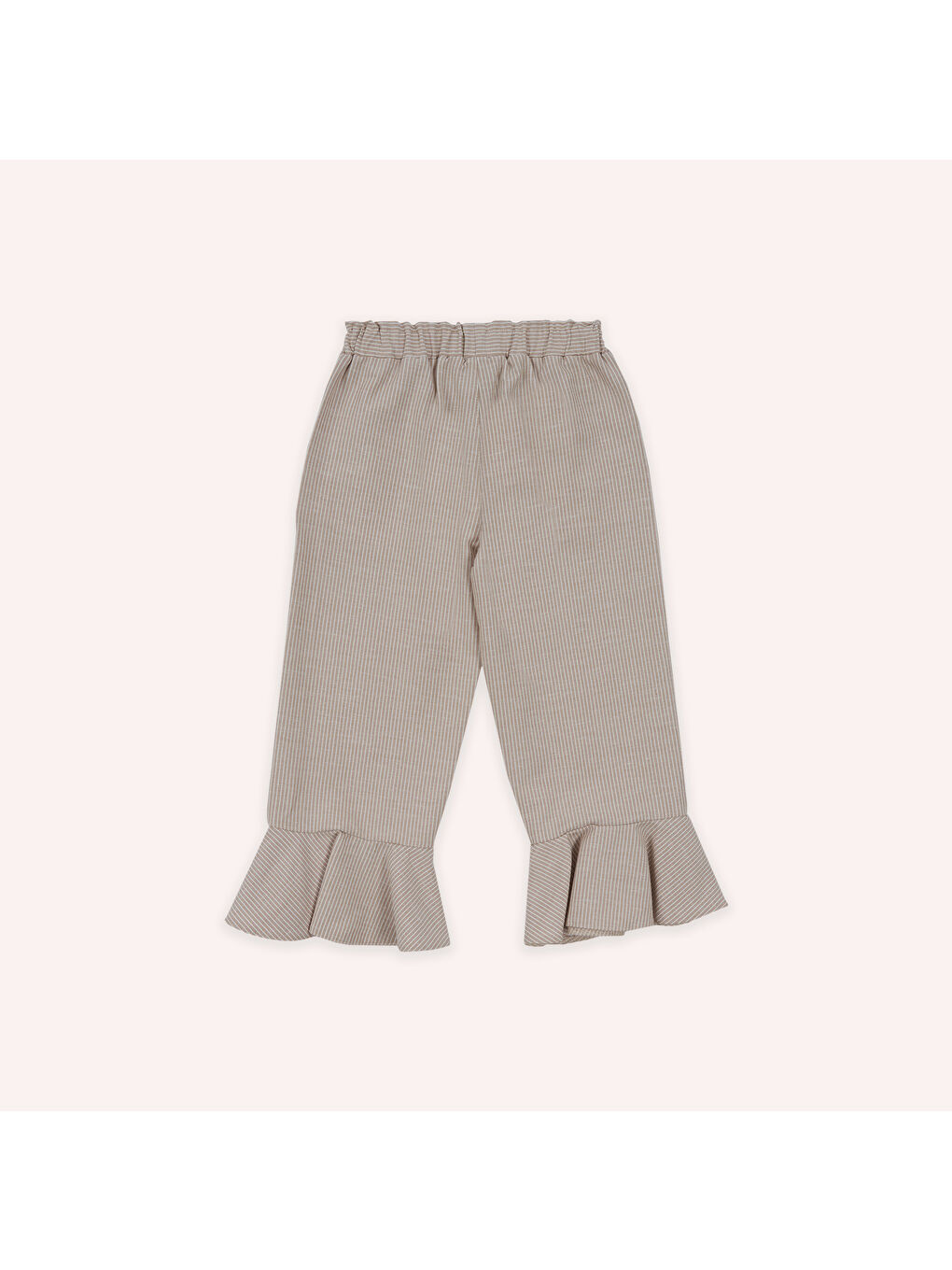 Kız Bebek Paçası Fırfır Detaylı Bej Pantolon