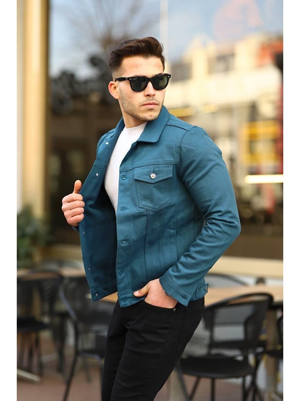 İndigo Erkek Trend Slim Fit Denim Jeans Indigo Jean Ceket-2