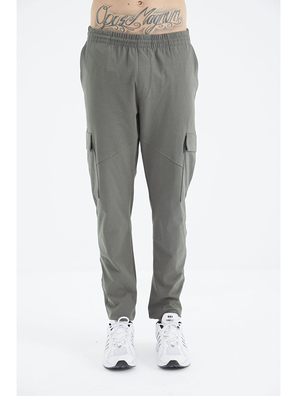 Haki Bağcıklı Cep Detaylı Rahat Kalıp Erkek Eşofman Alt - 84998