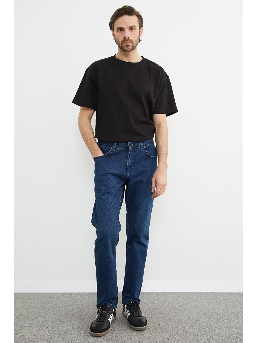 Lacivert Büyük Beden Regular Fit Jean-2