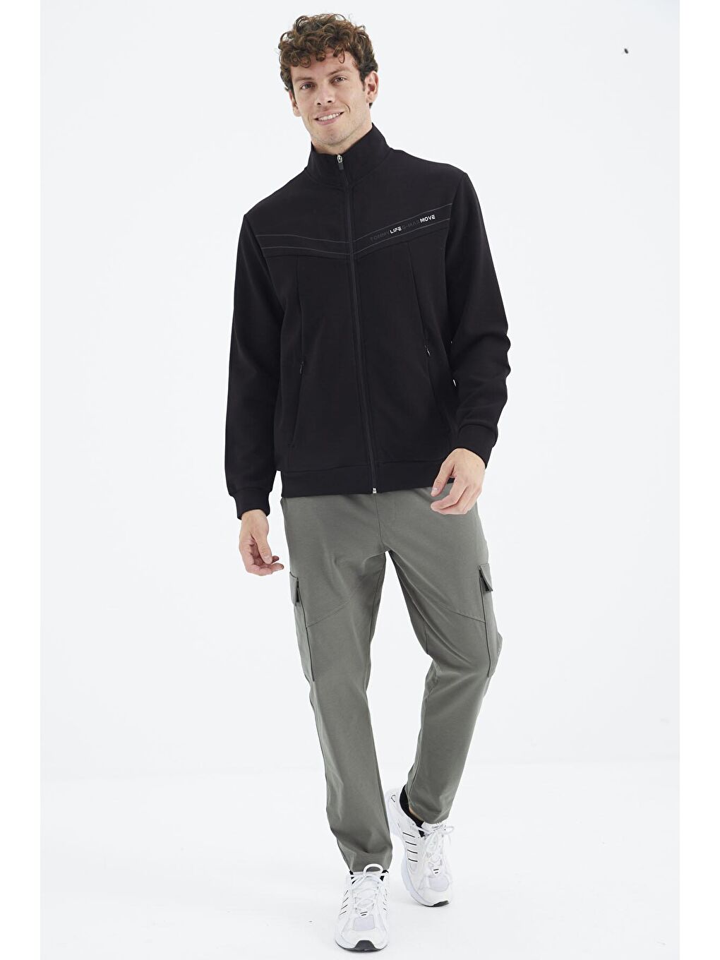 Haki Bağcıklı Cep Detaylı Rahat Kalıp Erkek Eşofman Alt - 84998-2