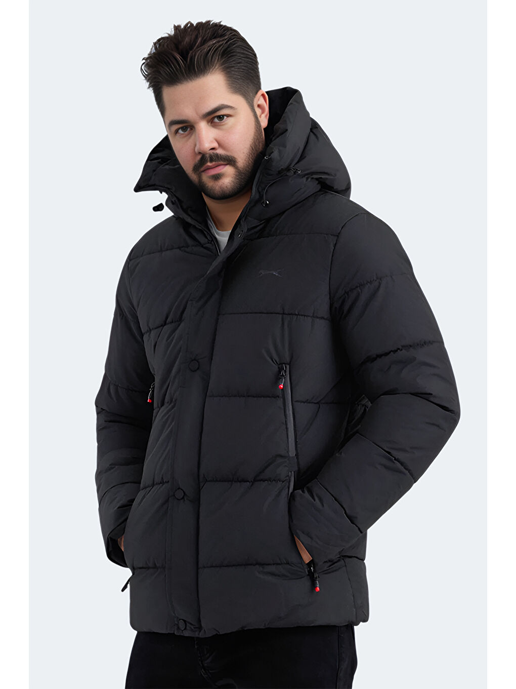 GAFAR  Erkek Mont  Büyük Beden Şişme Mont Siyah-2